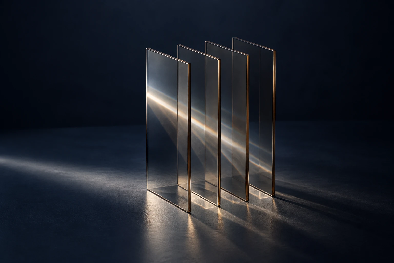 Composição de lâminas translúcidas iluminadas, uma interpretação visual de conteúdo que se revela